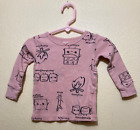 Carters Pink Campfire/Smores Pattern Long Sleeve Shirt/Pants Pajama Set Size 18m