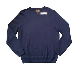 J Crew Sweater Womens Large Navy Blue 100% Cashmere Crewneck Long Sleeve - Picture 1 of 14