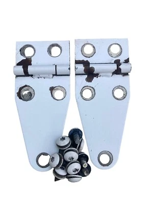 Dobradiças de capô Jeep Wrangler YJ BRANCO CJ 76-95 par com parafusos dobradiça OEM - Imagem 1 de 4