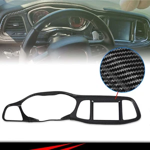 Carbon Fiber Center Console Dash Bezel Panel Trim For Dodge Challenger 2015+ - Picture 1 of 14