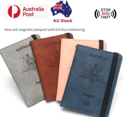 Travel Passport ID Card Wallet Holder Cover RFID Blocking Leather Purse Case AU - image 1 of 4