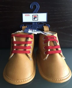 BABY HIGH CUT WINTER FUR LEATHER BOOTIES-SZ 6-9 MONTHS- SHEEPSKIN/SOFT SOLE-NWT - Picture 1 of 5