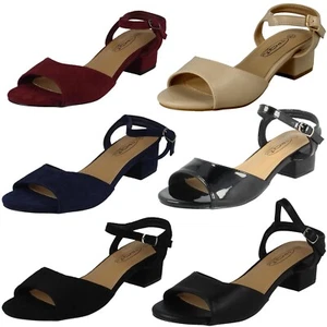 Ladies Spot On - F1R2060  Block Heel Open Toe - Picture 1 of 37