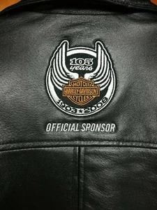 Miller Lite Harley Davidson Motor Cycles 105 Years Leather Bomber Jacket Large - Picture 1 of 12