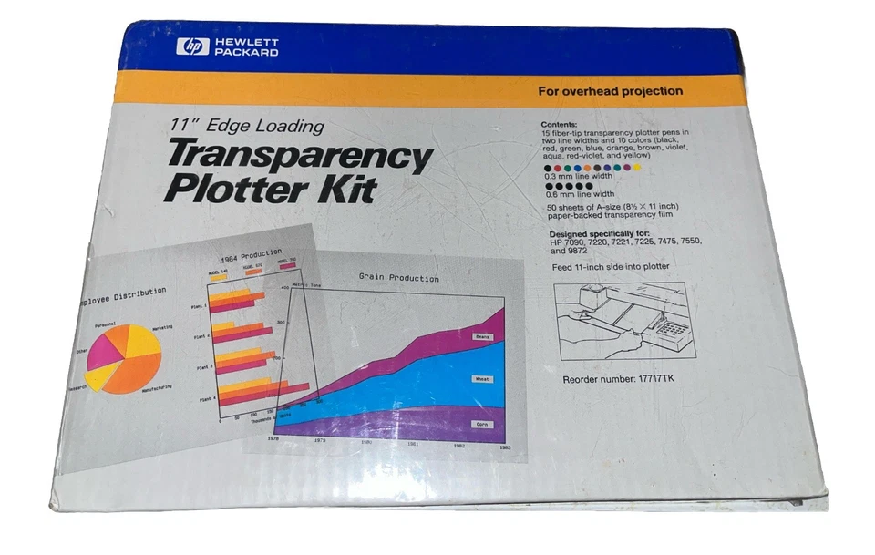 Hewlett Packard Transparency Plotter Film 8 1/2 x 11 A Size 50 11" loading edge - Image 1 of 1