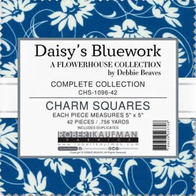 Tela Feline Drive 5" Cuadrados DAISY'S BLUEWORK Kaufman Charm Pack - 42 Piezas Foto 1 de 4