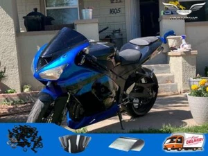Injection Plastic Blue Black Fairing Fit for Kawasaki 2005-2006 ZX6R 636 u005 - Picture 1 of 12
