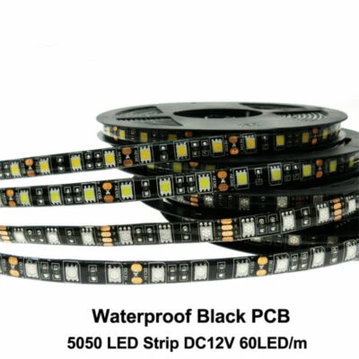 12V 3.28-16.4ft chip 5050 SMD Car Light Flexible strip Light Black PCB Lamp tape - Image 1 of 4