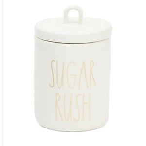 RAE DUNN By Magenta SUGAR RUSH Canister with Lid GOLD Brand New ~ FREE SHIP - Picture 1 of 5