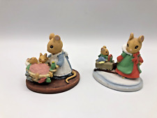 AVON FORREST FRIENDS MINITURE FIGURINES "ALL TUCKED IN" AND SLEIGH RIDE" NO BOX