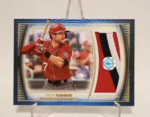 Trea Turner 2021 Jumbo Relic Card Topps Definitive Collection Blue Parallel /30 - Picture 1 of 2