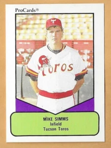 MIKE SIMMS TUCSON TOROS #198 - PRO CARDS 1990 - Picture 1 of 2