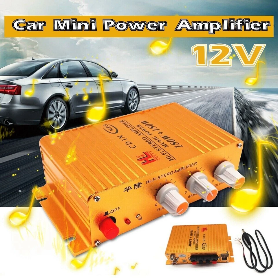 12V Auto HIFI Stereo Audio Endstufe AUX MP3 Player Leistungsstarker Verstärker - Bild 1 von 4