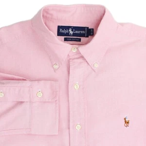 Polo Ralph Lauren rosa 100 % Baumwolle Oxford-Tuch Button-Down-Kragen Hemd 16 - Bild 1 von 8
