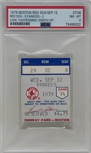 Carl Yastrzemski 1979 MLB Boston Red Sox New York Yankees 3000 Hit Ticket PSA 8 - Bild 1 von 2
