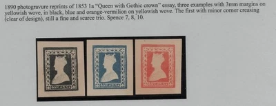 India Indian 1854 / 1890 QV GOTHIC Head essays Unadopted Spence #7 8 10  RARE !! - Image 1 of 4