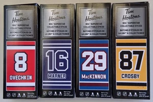 (4) 2019 Tim Hortons NHL Superstar Hockey Sticks Crosby/Marner/Ovechkin/MacKinno - Picture 1 of 4