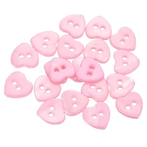 20Pcs 2 Hole 11.5mm Heart Shape Natural Shell Button for Shirt Coats, Pink - Picture 1 of 6