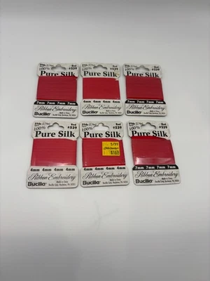 Lote de 6 bordados cinta seda pura BUCILLA ROJO #539 NUEVO EN PAQUETE  Foto 1 de 4