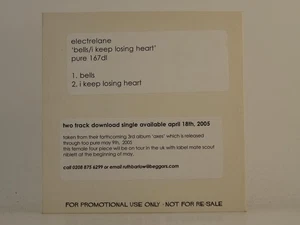 ELECTRELANE BELLS (H1) 2 Track Promotional CD Single plus Card Sleeve TOO PURE R - Picture 1 of 7