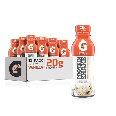 Batido de proteínas Gatorade Recover, vainilla, 20 g de proteína, 11,6 fl oz (paquete de 12)  Foto 1 de 4
