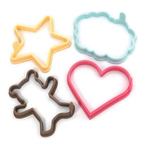 Silikon Pfannkuchenformen - 4er Set - Herz Stern Bär Wolke - Bild 1 von 3
