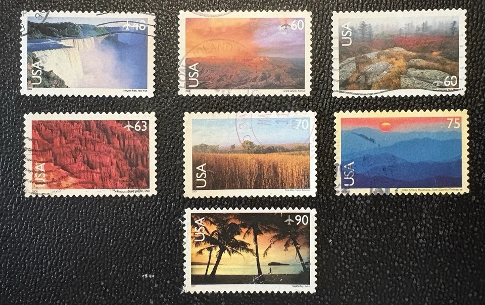 United States lot of 7 Diff. Airmail, Landscape stamps. #8-11201 - Image 1 of 1