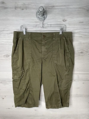 Sonoma Goods For Life Shorts Womens 16 Olive Green Cargo Bermuda Stretch Utility - Image 1 of 4