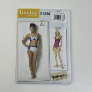 Swimsuit Bikini 1 Pc Lined Size 4-12 Uncut Pattern b6358 Cross Back Bra Hook - Picture 1 of 2
