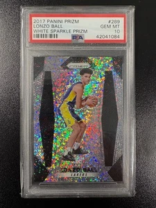 LONZO BALL 2017-18 PANINI PRIZM WHITE SPARKLE PRIZM SP/20 RC PSA 10 POP 4 - Foto 1 di 2