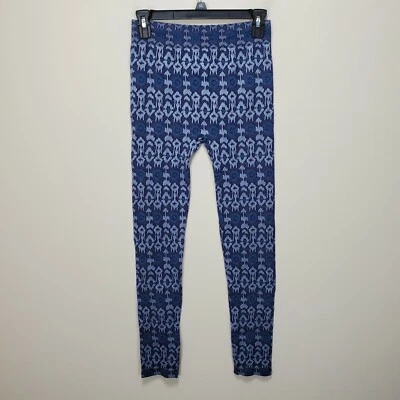 Lucky Brand blue patterned geometric seamless leggings size M/L pull on - Image 1 of 4