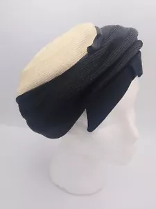Vintage Woman's Hat, Classic Mullinary Collectable, Black and white, Bow - Picture 1 of 6