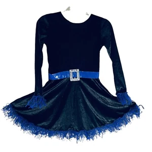 Spirit Witch Costume Girl's Size Medium Black Purple Fringe Full Skirt Halloween - Picture 1 of 7