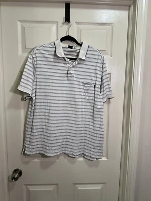 Daniel Cremieux tailored fit short sleeve polo cream with black design size XL - Image 1 of 4