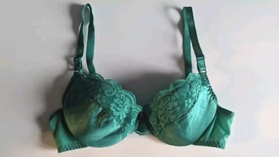Sujetador de colección JCP Fantasia segunda piel satinado verde talla 34B nuevo sin etiquetas años 80 Chantilly difícil de encontrar Foto 1 de 4