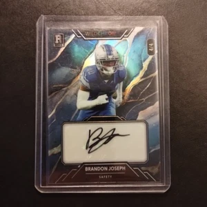 #4/4 Brandon Joseph Blue Marble Rookie Auto 2023 Wild Card Wildchrome Lions ND - Picture 1 of 2