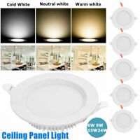 2X 9W Natural White LED Recessed Ceiling Panel Down Lights Fixture Epistar Lamp