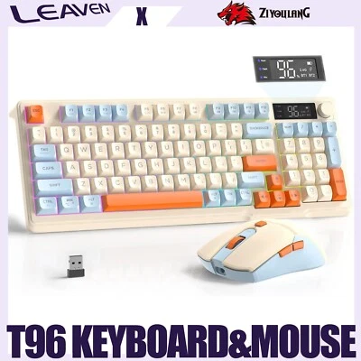 ZIYOULANG T96 Wireless Gaming Keyboard and Mouse Set, BT/2.4GHz, Smart Display - Image 1 of 4