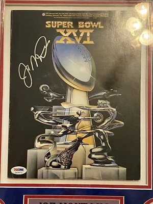 Joe Montana San Francisco 49ers Autografiado Super Bowl XXIV Programa JSA Enmarcado  Foto 1 de 4