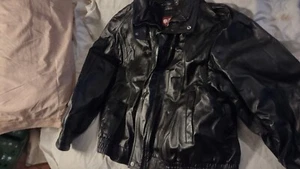 Chaqueta de cuero Wilsons para hombre 2X negra con forro de cremallera chaqueta de bombardero Thinsulate - Imagen 1 de 9