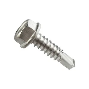 #14 x 1" Hex Washer Head Self Drilling Screws Stainless Steel Metal Qty50 - Picture 1 of 6