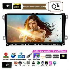 9"  DAB+ Autoradio Android GPS Navi Für VW GOLF 5 Passat Touran Polo EOS Skoda - Bild 1 von 12