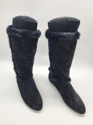 Botas altas de cuero de gamuza negras de invierno Yellow Box para mujer talla US 7,5 M (RARAS) Foto 1 de 4