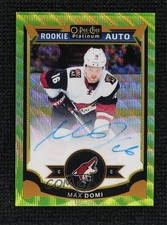 2015-16 O-Pee-Chee Platinum Emerald Surge /10 Max Domi #189 Rookie Auto RC