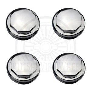 Hex Smooth Knock-Off Spinner Cap for 24" Wire Wheels, Chrome, Set of 4 - Picture 1 of 7
