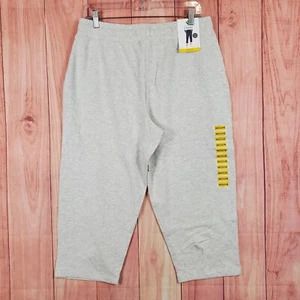 Members Mark Capri Pants Womens Sz M Gray French Terry Pull On New - Picture 1 of 8