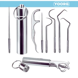 7Pcs Professional Stainless-Steel Portable Dental Cleaning Kit! - Picture 1 of 6