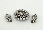 Vintage Austrian Crystal Brooch & Clip Earrings