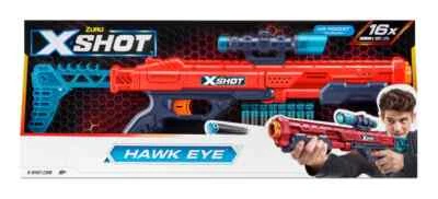 ZURU Blaster de dardos X Shot Excel ojo de halcón con mira desmontable incluye 16 dardos de espuma