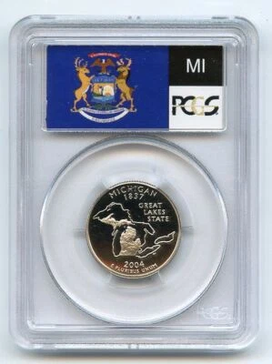 2004 S 25C Clad Michigan Quarter PCGS PR70DCAM - Image 1 of 2